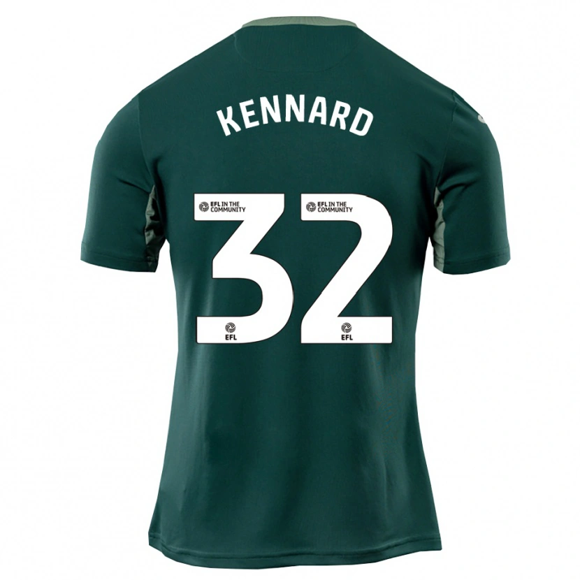Danxen Niño Camiseta Holly Kennard #32 Verde Blanco Púrpura 2ª Equipación 2025/26 La Camisa