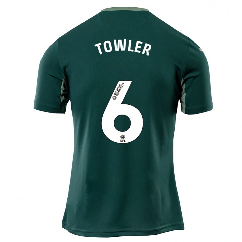 Danxen Niño Camiseta Luke Towler #6 Verde Blanco Púrpura 2ª Equipación 2025/26 La Camisa