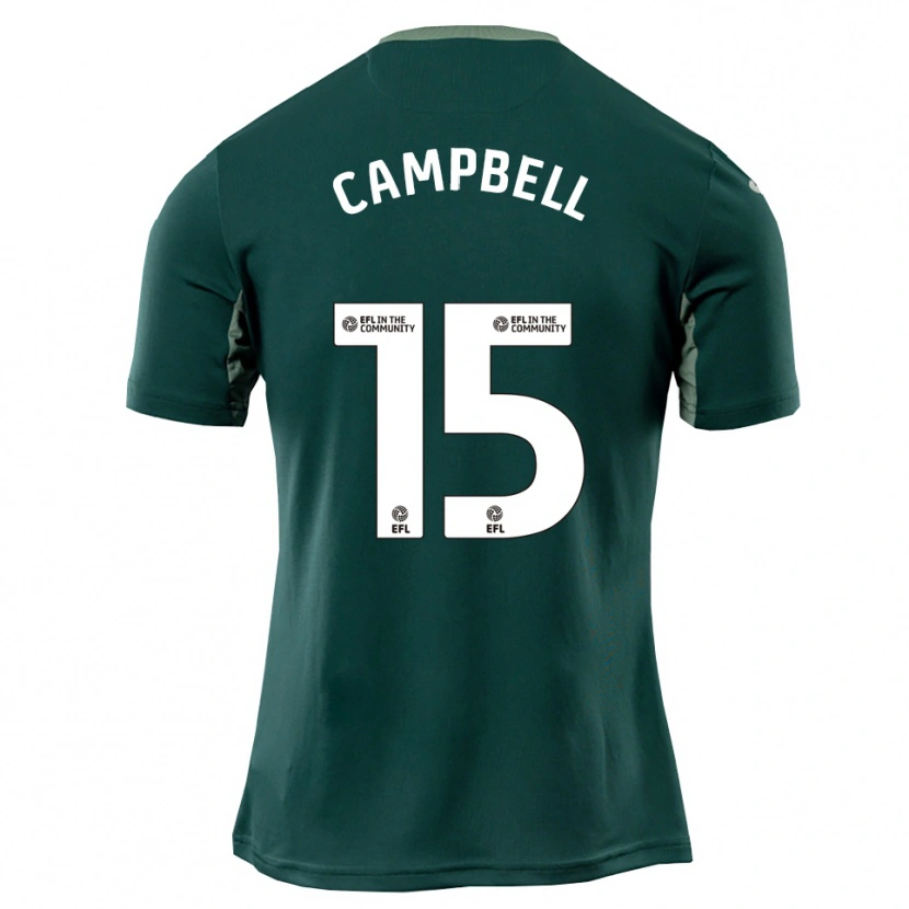 Danxen Niño Camiseta Brandon Campbell #15 Verde Blanco Púrpura 2ª Equipación 2025/26 La Camisa