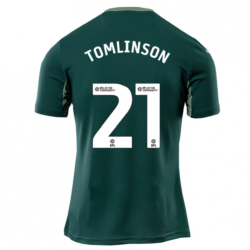 Danxen Niño Camiseta Lauren Tomlinson #21 Verde Blanco Púrpura 2ª Equipación 2025/26 La Camisa