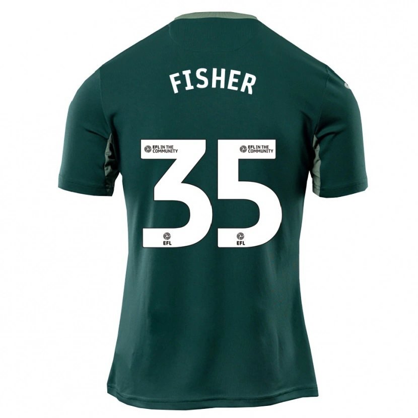 Danxen Niño Camiseta Kellen Fisher #35 Verde Blanco Púrpura 2ª Equipación 2025/26 La Camisa