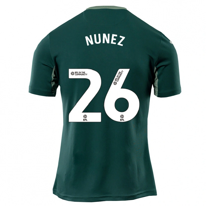 Danxen Niño Camiseta Marcelino Núñez #26 Verde Blanco Púrpura 2ª Equipación 2025/26 La Camisa