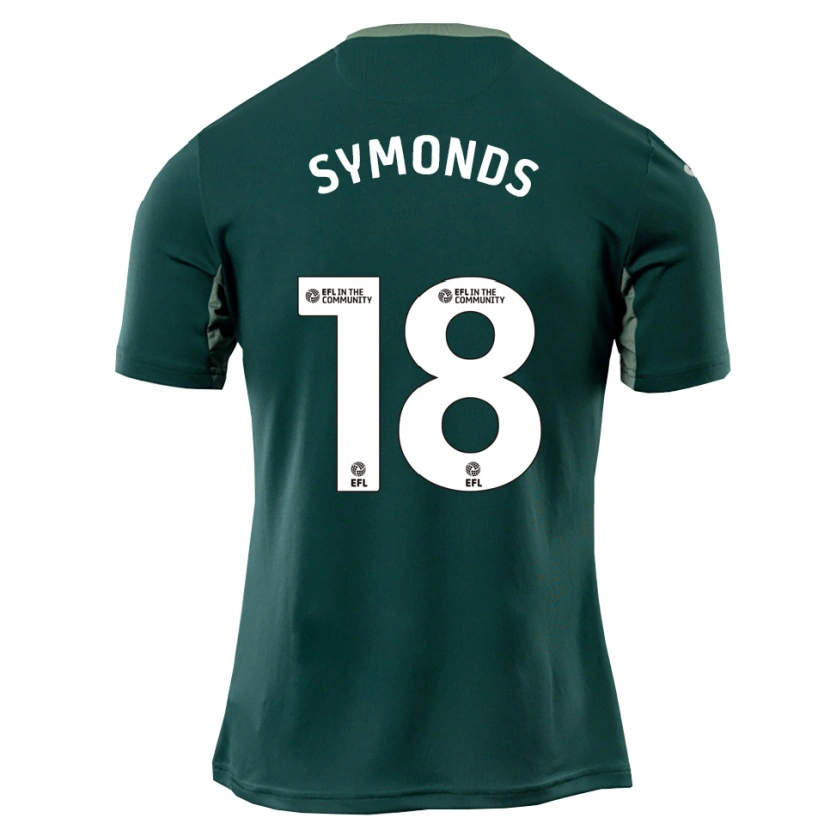 Danxen Niño Camiseta Freya Symonds #18 Verde Blanco Púrpura 2ª Equipación 2025/26 La Camisa