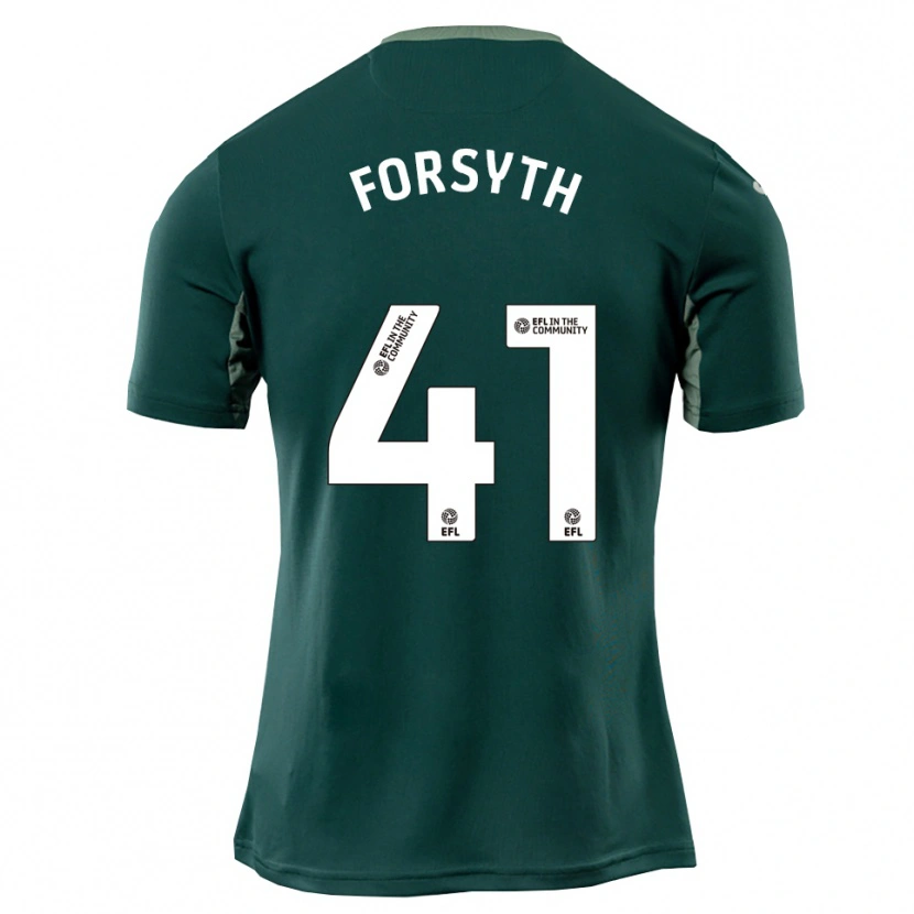 Danxen Niño Camiseta Gabe Forsyth #41 Verde Blanco Púrpura 2ª Equipación 2025/26 La Camisa