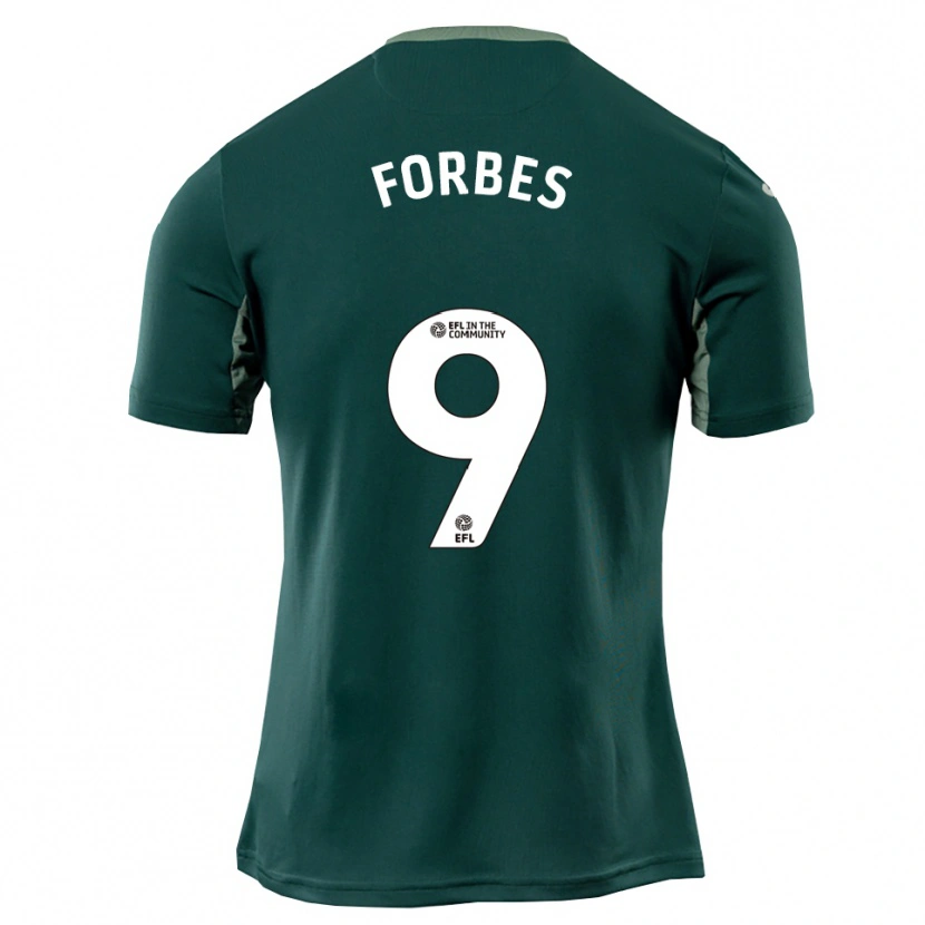 Danxen Niño Camiseta Brandon Forbes #9 Verde Blanco Púrpura 2ª Equipación 2025/26 La Camisa