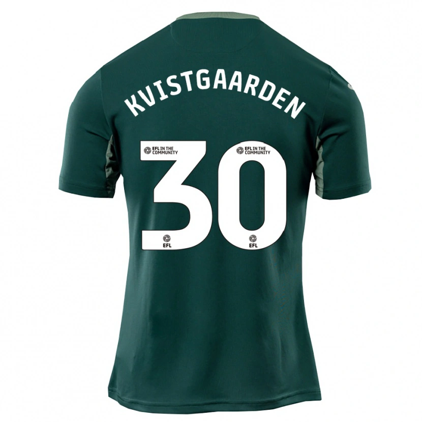 Danxen Niño Camiseta Mathias Kvistgaarden #30 Verde Blanco Púrpura 2ª Equipación 2025/26 La Camisa
