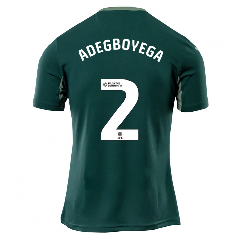 Danxen Niño Camiseta Emmanuel Adegboyega #2 Verde Blanco Púrpura 2ª Equipación 2025/26 La Camisa