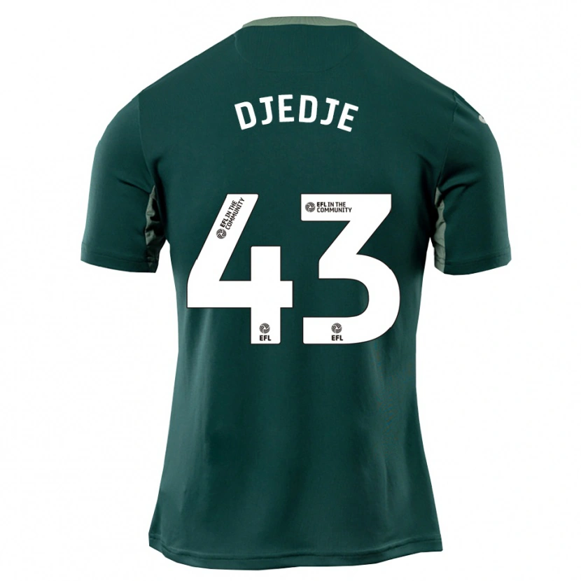 Danxen Niño Camiseta Uriah Djedje #43 Verde Blanco Púrpura 2ª Equipación 2025/26 La Camisa