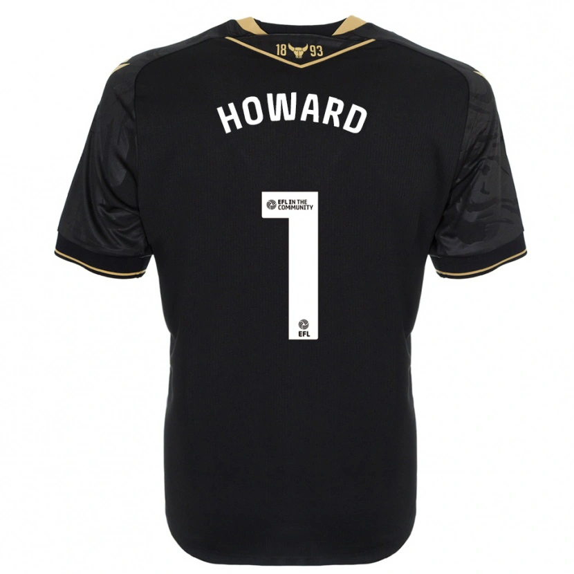 Danxen Niño Camiseta Beth Howard #1 Negro Oro 2ª Equipación 2025/26 La Camisa