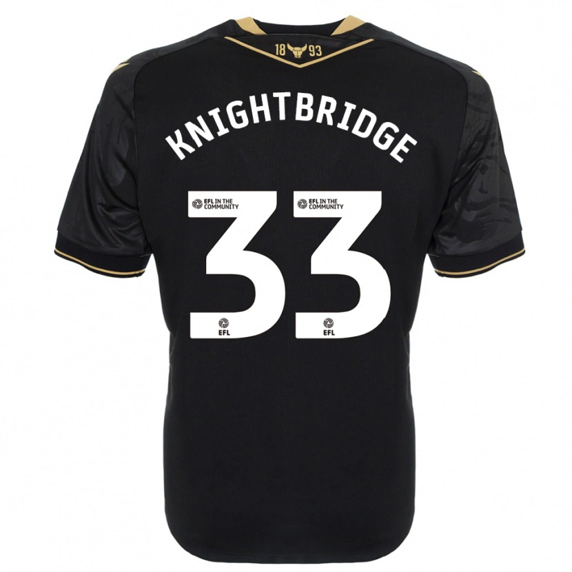 Danxen Niño Camiseta Jacob Knightbridge #33 Negro Oro 2ª Equipación 2025/26 La Camisa