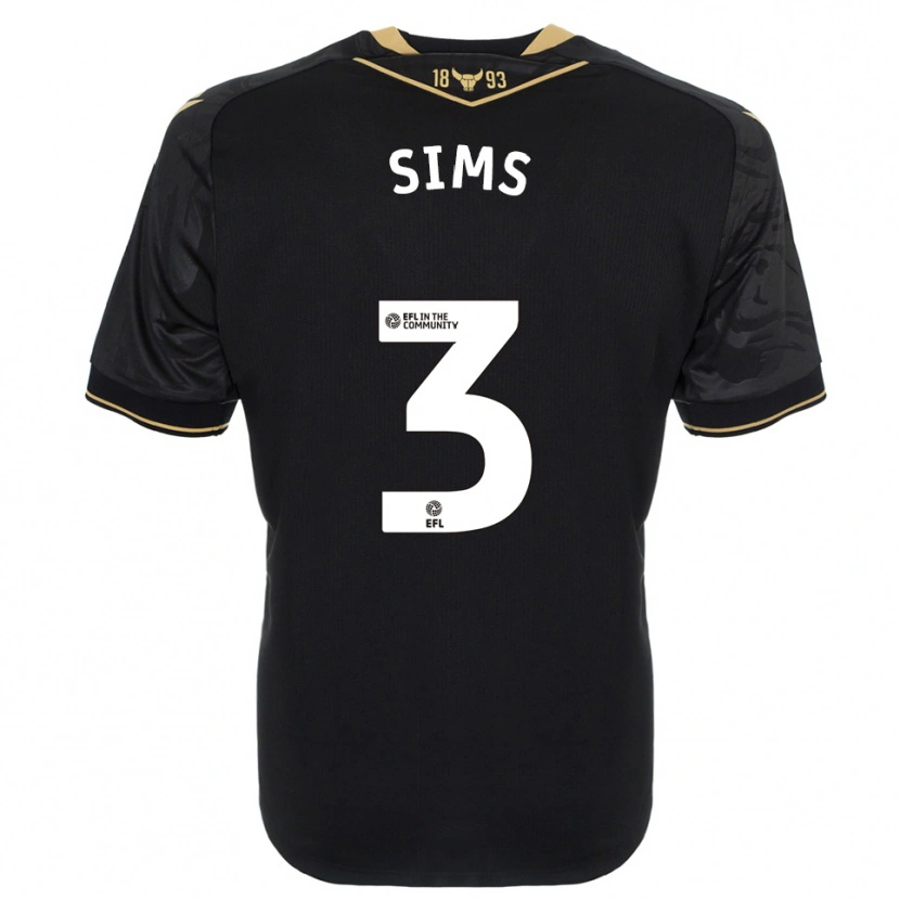 Danxen Niño Camiseta Gemma Sims #3 Negro Oro 2ª Equipación 2025/26 La Camisa