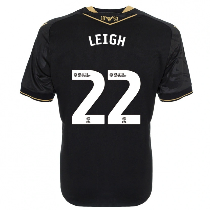 Danxen Niño Camiseta Greg Leigh #22 Negro Oro 2ª Equipación 2025/26 La Camisa