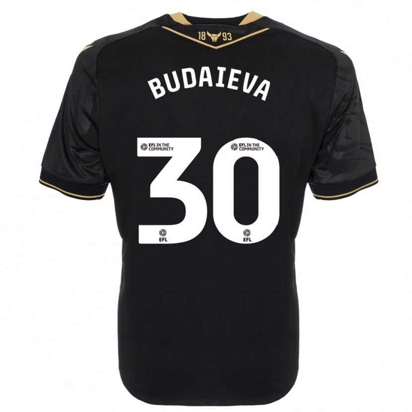 Danxen Niño Camiseta Vitallia Budaieva #30 Negro Oro 2ª Equipación 2025/26 La Camisa