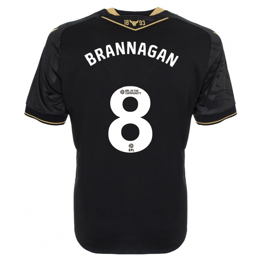 Danxen Niño Camiseta Cameron Brannagan #8 Negro Oro 2ª Equipación 2025/26 La Camisa