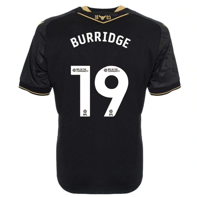 Danxen Niño Camiseta Leah Burridge #19 Negro Oro 2ª Equipación 2025/26 La Camisa