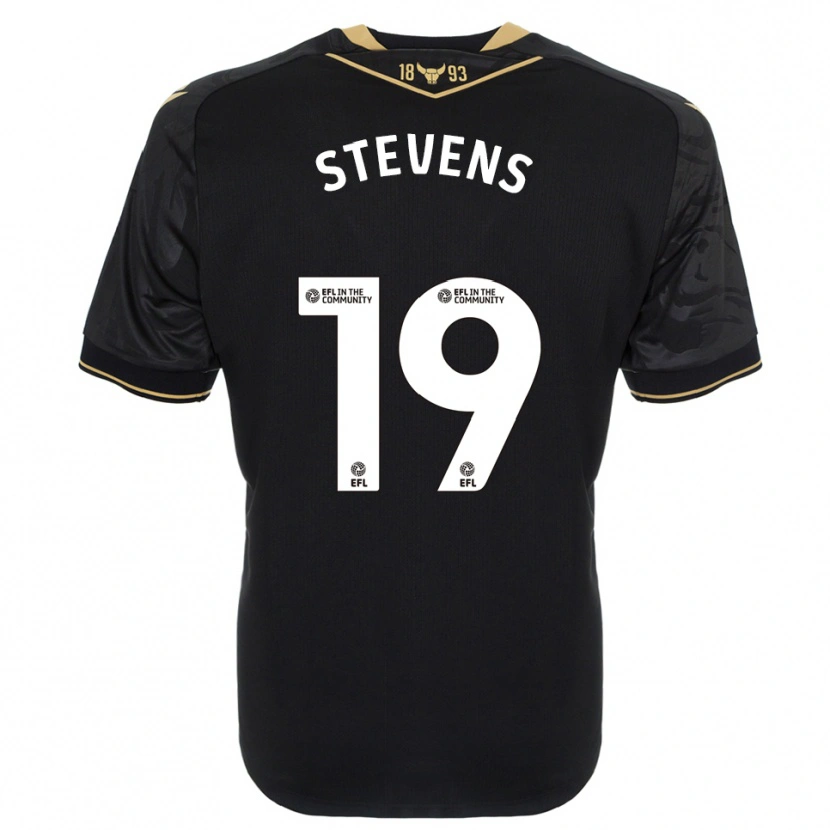 Danxen Niño Camiseta Lily Stevens #19 Negro Oro 2ª Equipación 2025/26 La Camisa