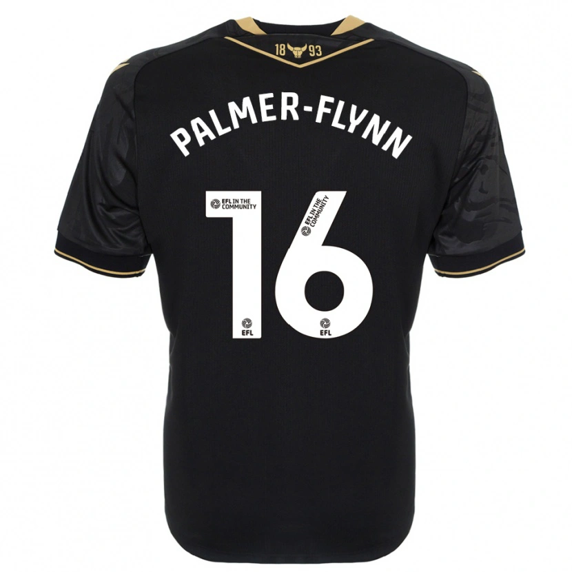 Danxen Niño Camiseta Callum Palmer-Flynn #16 Negro Oro 2ª Equipación 2025/26 La Camisa