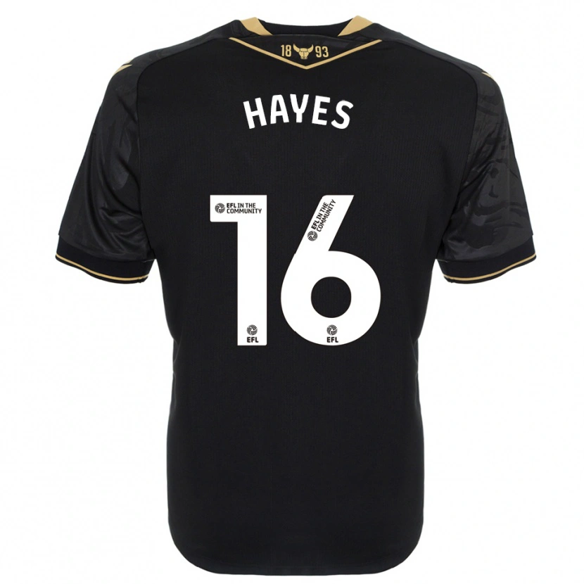 Danxen Niño Camiseta Georgia Hayes #16 Negro Oro 2ª Equipación 2025/26 La Camisa