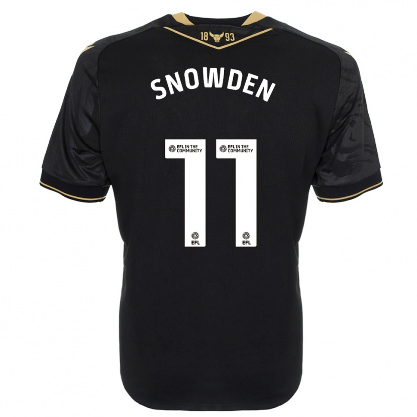 Danxen Niño Camiseta Leo Snowden #11 Negro Oro 2ª Equipación 2025/26 La Camisa