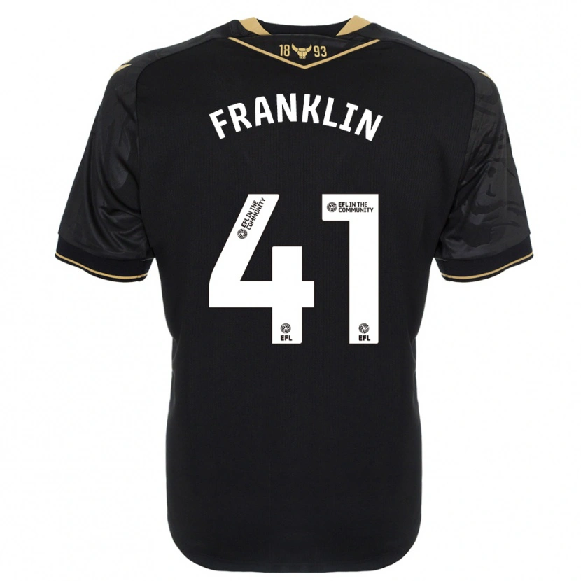 Danxen Niño Camiseta George Franklin #41 Negro Oro 2ª Equipación 2025/26 La Camisa