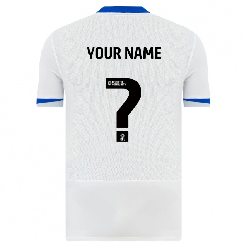 Danxen Niño Camiseta Su Nombre #0 Blanco Negro 2ª Equipación 2025/26 La Camisa