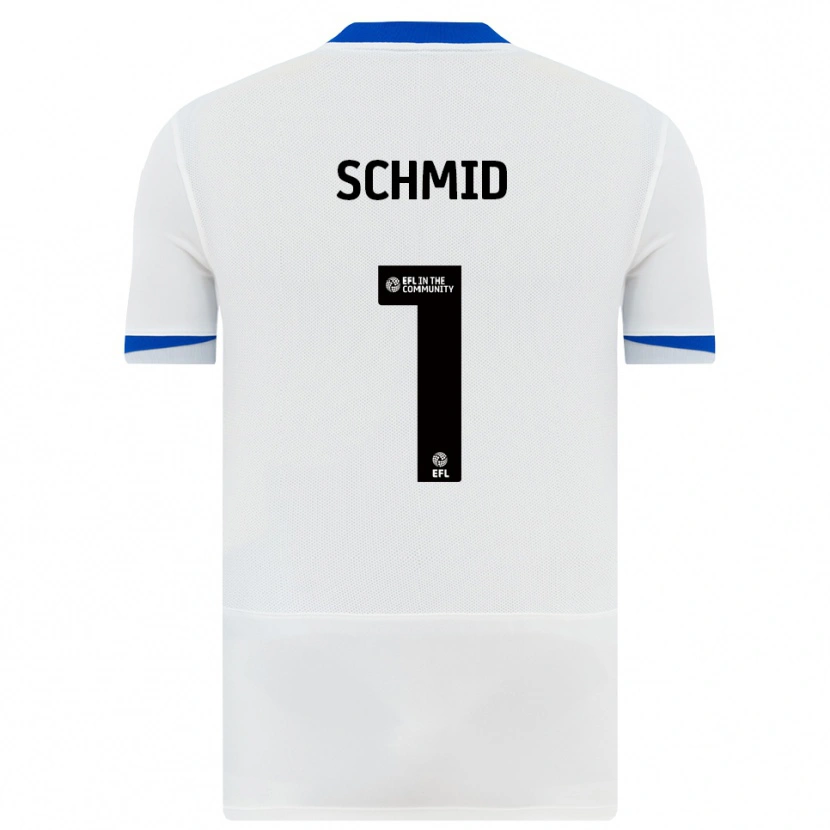 Danxen Niño Camiseta Nicolas Schmid #1 Blanco Negro 2ª Equipación 2025/26 La Camisa