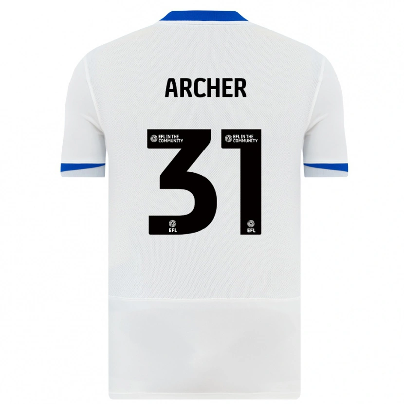Danxen Niño Camiseta Jordan Archer #31 Blanco Negro 2ª Equipación 2025/26 La Camisa