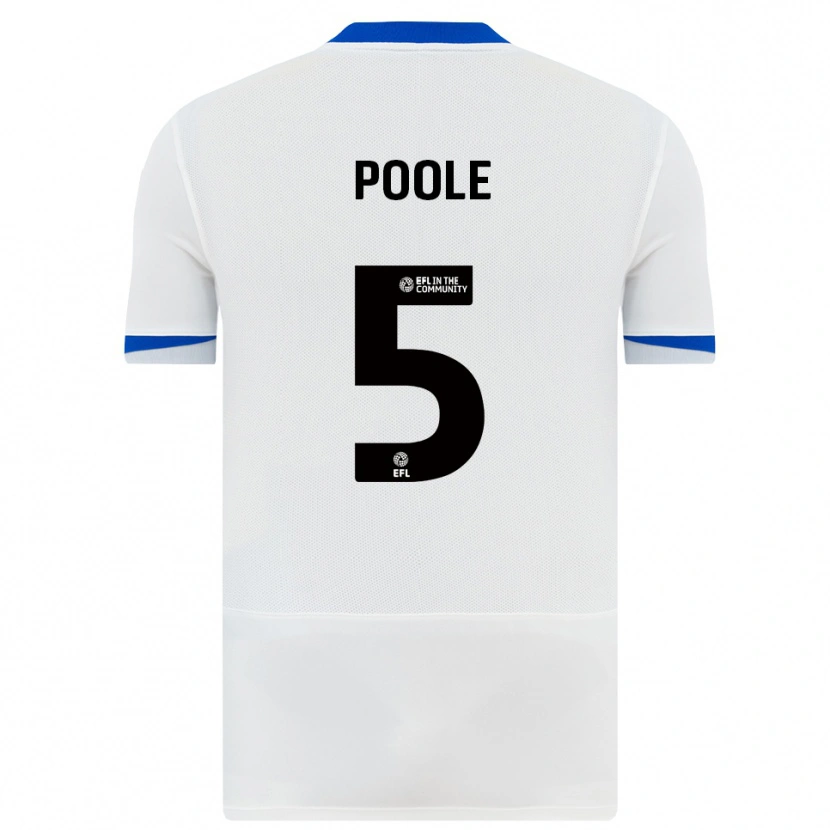 Danxen Niño Camiseta Regan Poole #5 Blanco Negro 2ª Equipación 2025/26 La Camisa