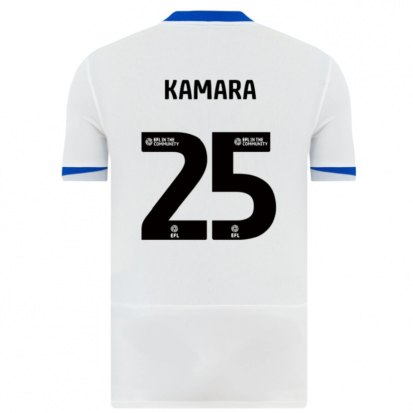 Danxen Niño Camiseta Abdoulaye Kamara #25 Blanco Negro 2ª Equipación 2025/26 La Camisa