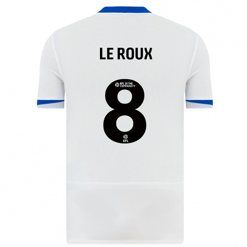 Danxen Niño Camiseta Luke Le Roux #8 Blanco Negro 2ª Equipación 2025/26 La Camisa