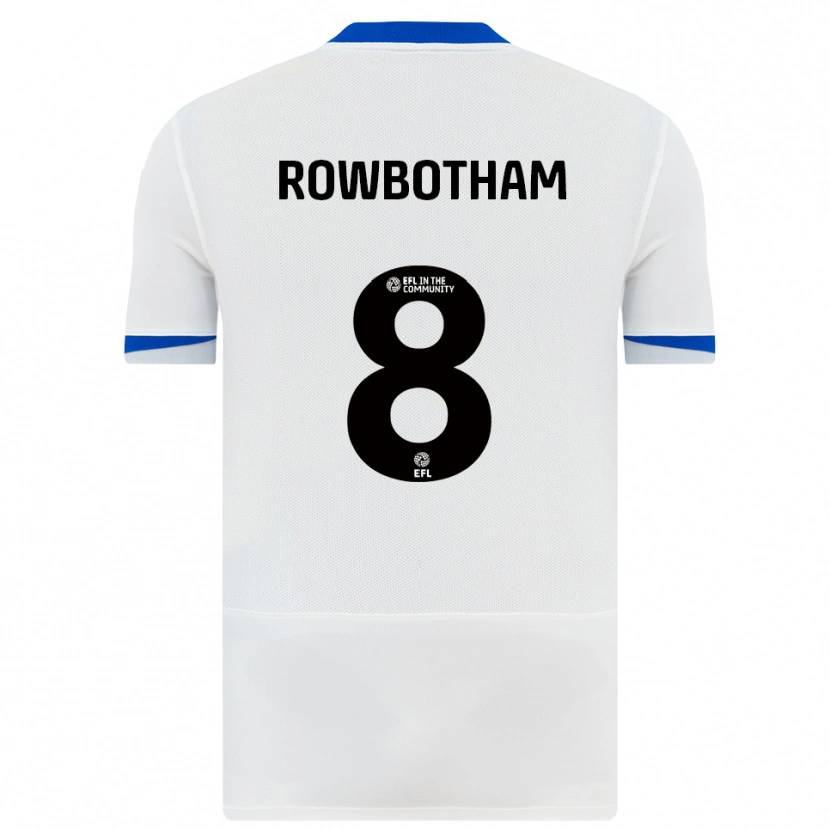 Danxen Niño Camiseta Ava Rowbotham #8 Blanco Negro 2ª Equipación 2025/26 La Camisa