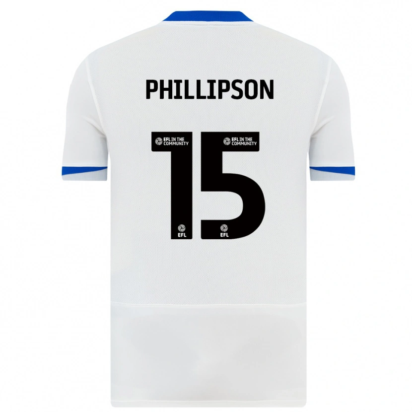 Danxen Niño Camiseta Ben Phillipson #15 Blanco Negro 2ª Equipación 2025/26 La Camisa