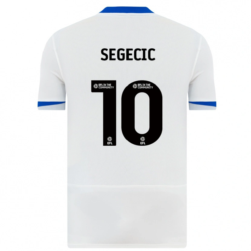 Danxen Niño Camiseta Adrian Segecic #10 Blanco Negro 2ª Equipación 2025/26 La Camisa