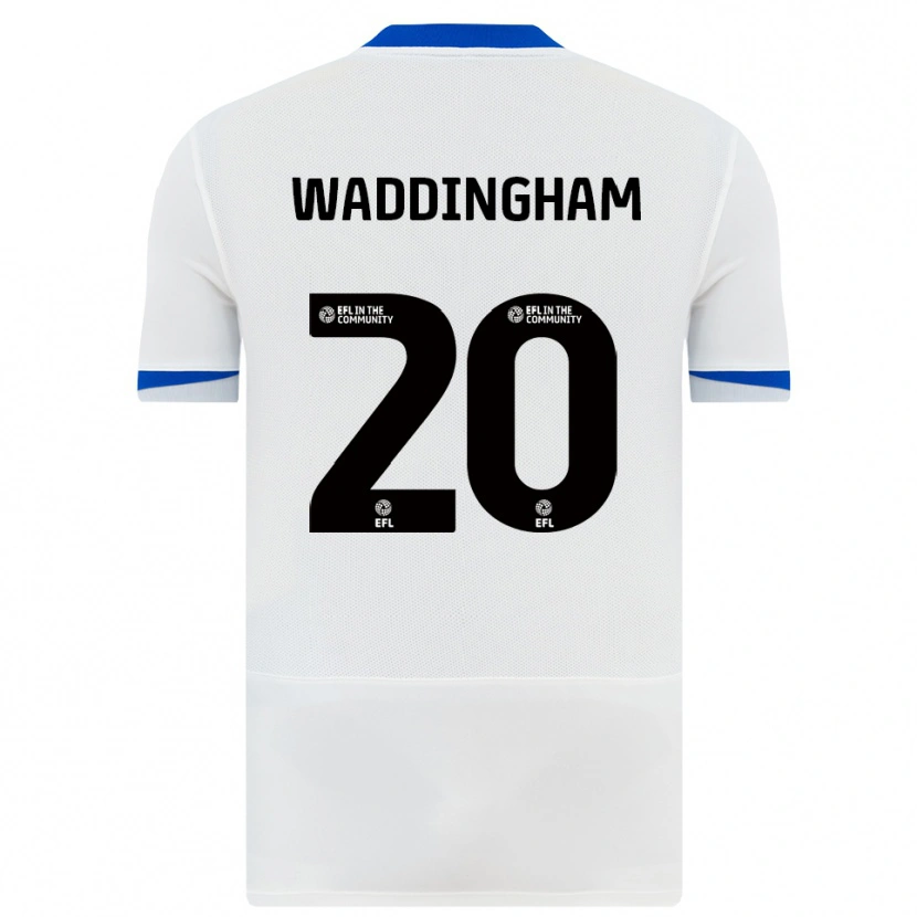 Danxen Niño Camiseta Thomas Waddingham #20 Blanco Negro 2ª Equipación 2025/26 La Camisa