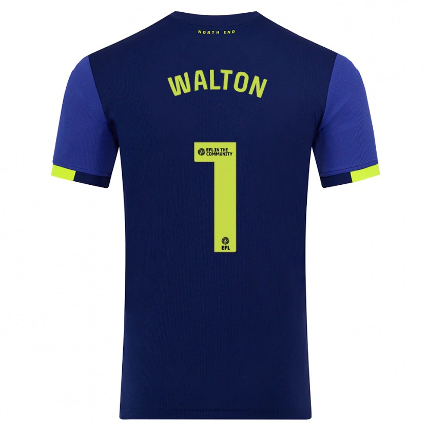 Danxen Niño Camiseta Jack Walton #1 Azul Marino Amarillo 2ª Equipación 2025/26 La Camisa