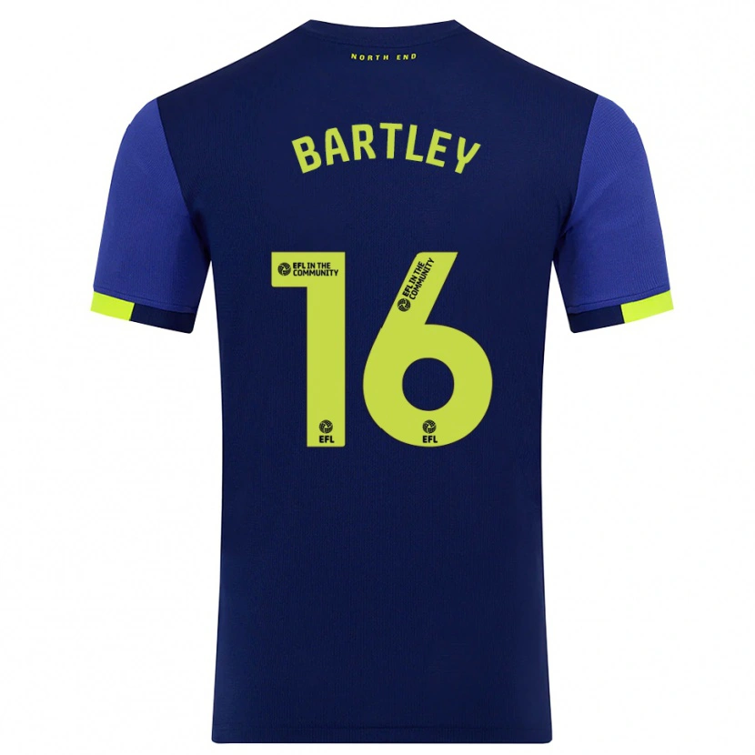 Danxen Niño Camiseta Melanie Bartley #16 Azul Marino Amarillo 2ª Equipación 2025/26 La Camisa