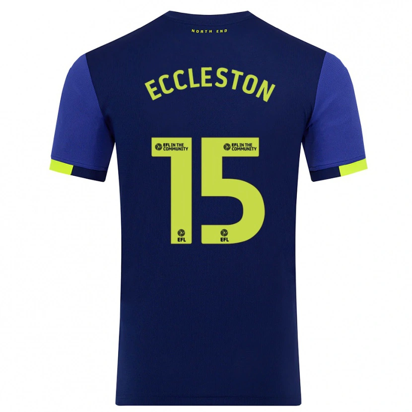 Danxen Niño Camiseta Ethan Eccleston #15 Azul Marino Amarillo 2ª Equipación 2025/26 La Camisa
