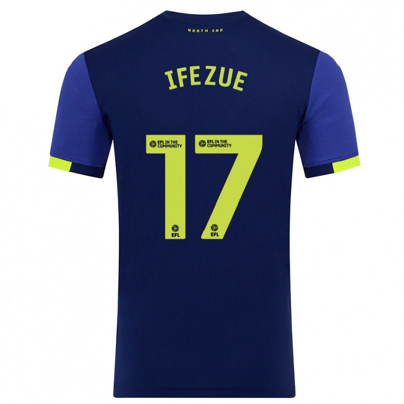 Danxen Niño Camiseta Somto Ifezue #17 Azul Marino Amarillo 2ª Equipación 2025/26 La Camisa