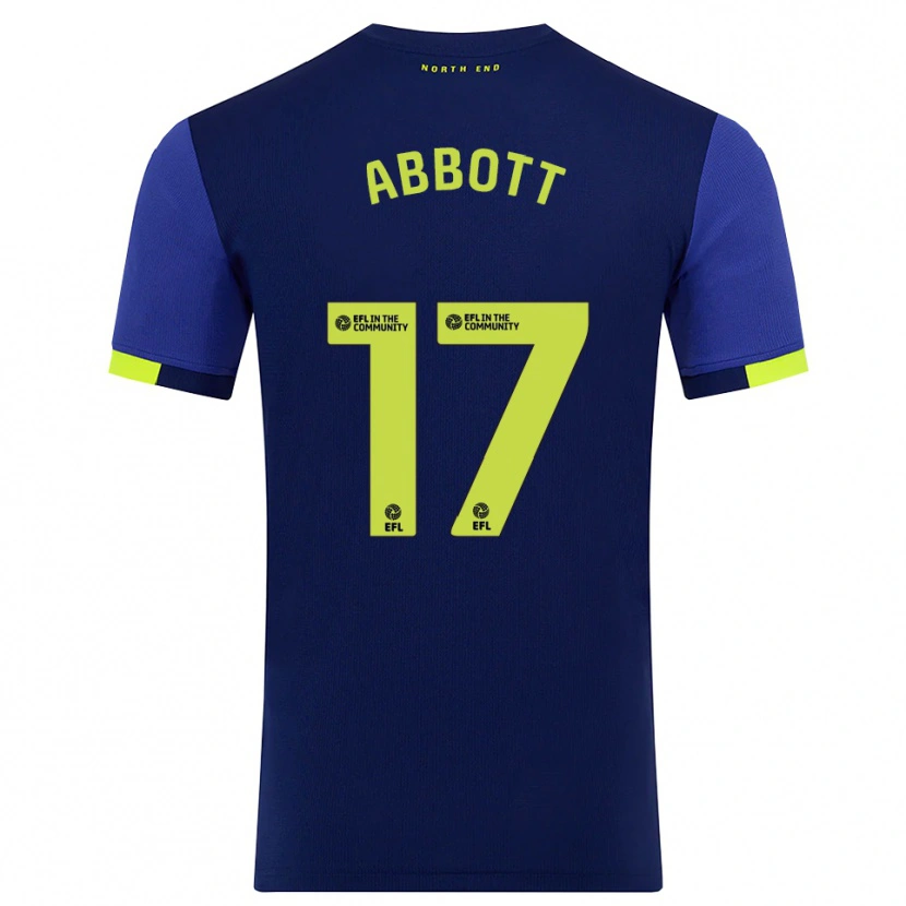 Danxen Niño Camiseta Becky Abbott #17 Azul Marino Amarillo 2ª Equipación 2025/26 La Camisa
