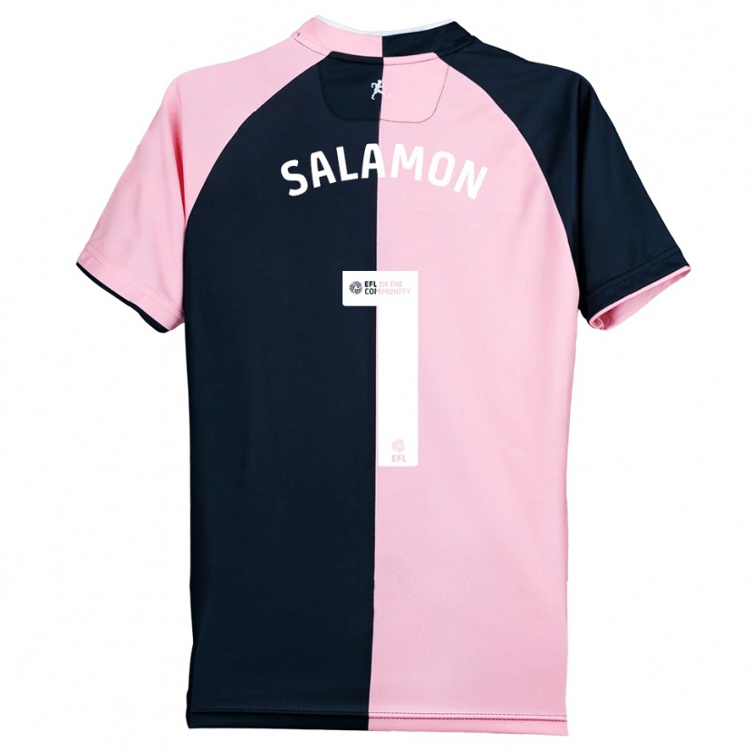 Danxen Niño Camiseta Matteo Salamon #1 Rosa Negro 2ª Equipación 2025/26 La Camisa