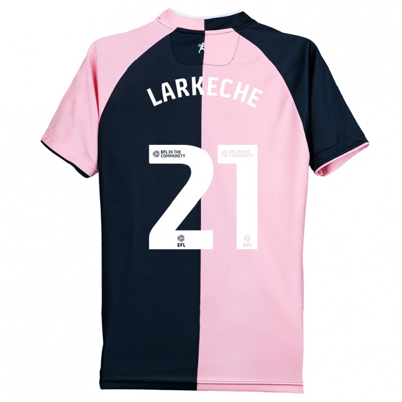 Danxen Niño Camiseta Ziyad Larkeche #21 Rosa Negro 2ª Equipación 2025/26 La Camisa