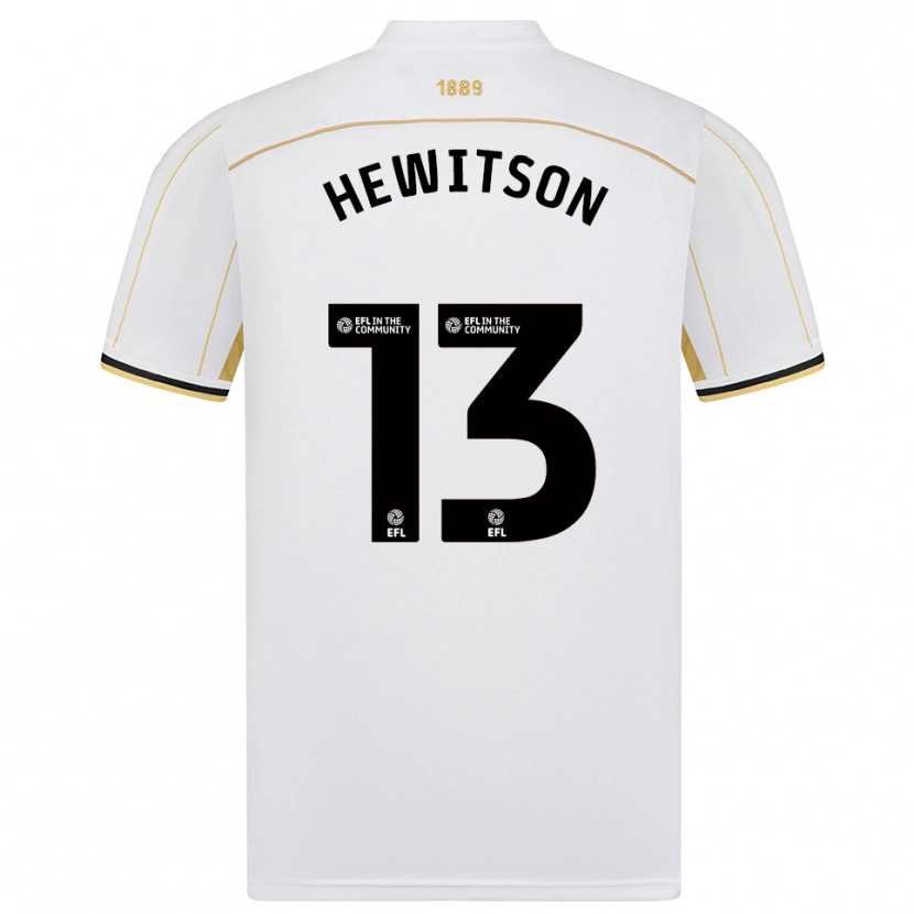 Danxen Niño Camiseta Coby Hewitson #13 Blanco Oro 2ª Equipación 2025/26 La Camisa