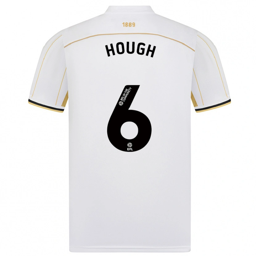 Danxen Niño Camiseta Alfie Hough #6 Blanco Oro 2ª Equipación 2025/26 La Camisa