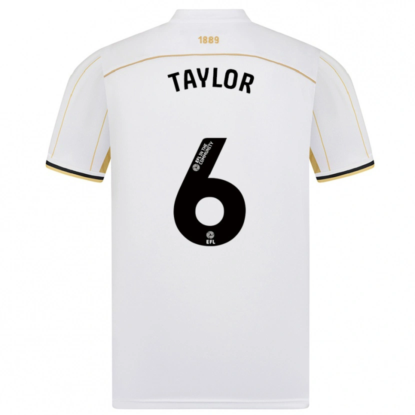 Danxen Niño Camiseta Emma Taylor #6 Blanco Oro 2ª Equipación 2025/26 La Camisa