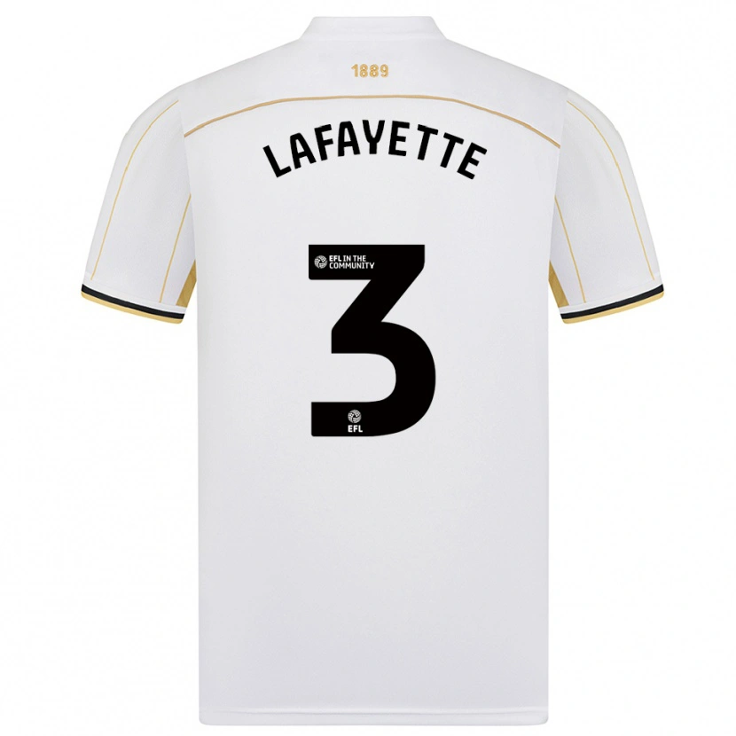 Danxen Niño Camiseta Abbie Lafayette #3 Blanco Oro 2ª Equipación 2025/26 La Camisa