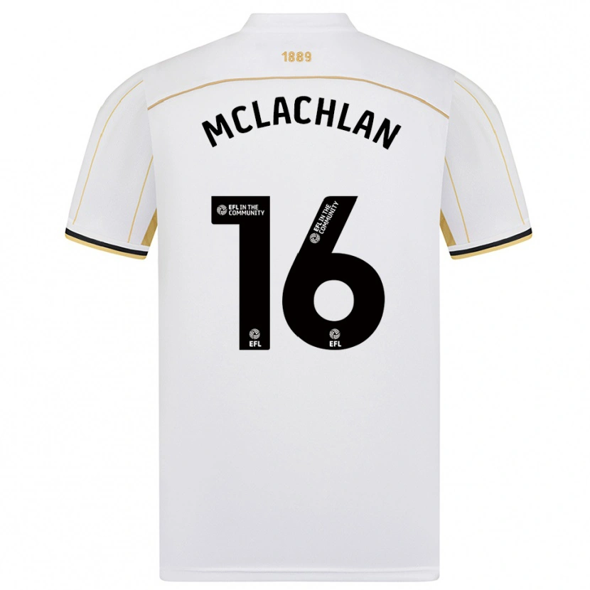 Danxen Niño Camiseta Riley Mclachlan #16 Blanco Oro 2ª Equipación 2025/26 La Camisa