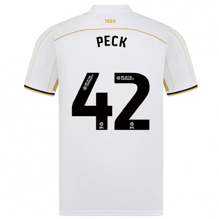 Danxen Niño Camiseta Sydie Peck #42 Blanco Oro 2ª Equipación 2025/26 La Camisa