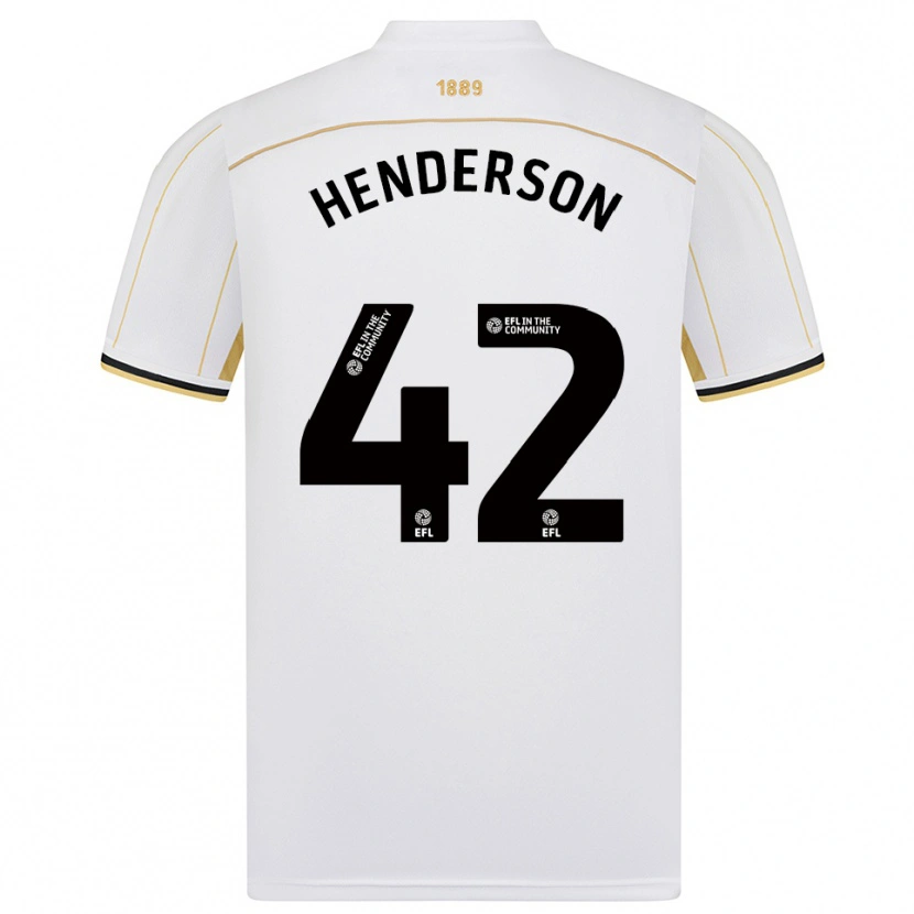 Danxen Niño Camiseta Peyton Henderson #42 Blanco Oro 2ª Equipación 2025/26 La Camisa