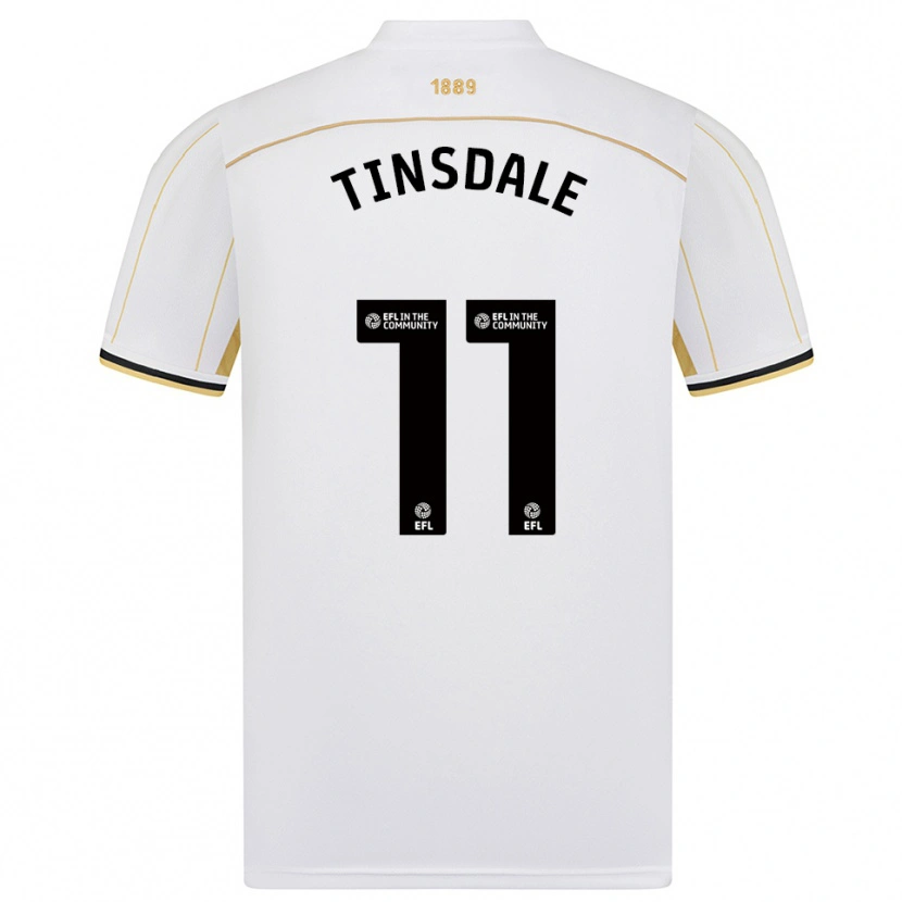 Danxen Niño Camiseta Jay Tinsdale #11 Blanco Oro 2ª Equipación 2025/26 La Camisa