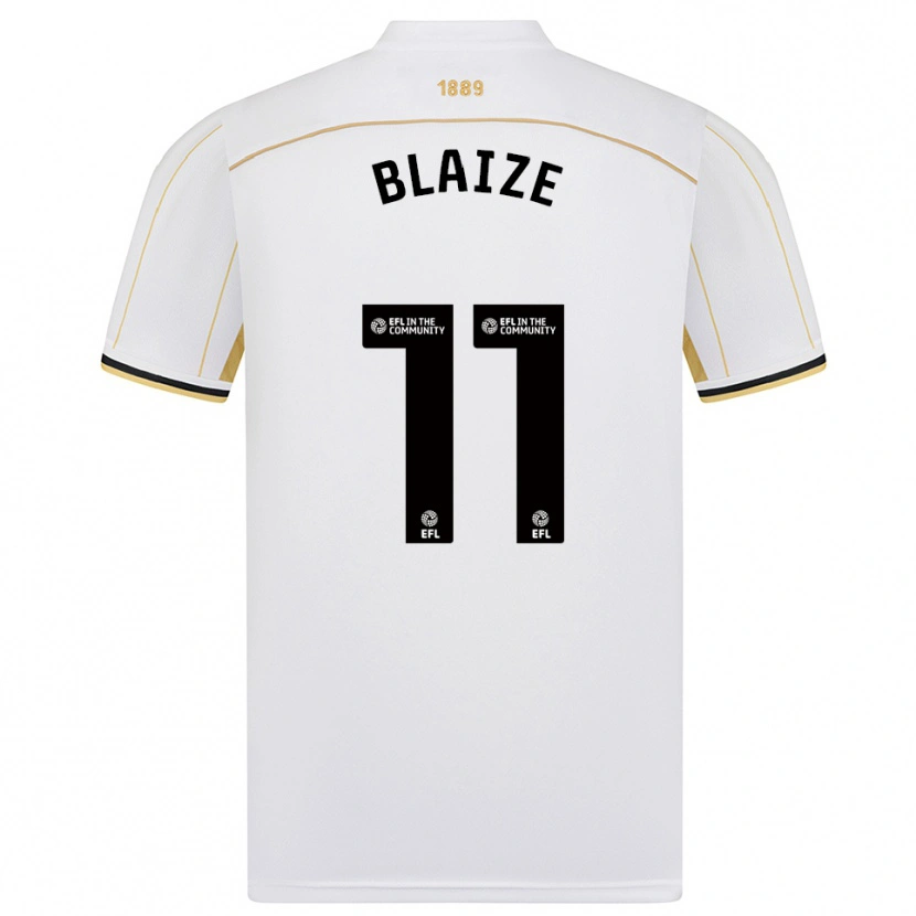 Danxen Niño Camiseta Jackson Blaize #11 Blanco Oro 2ª Equipación 2025/26 La Camisa